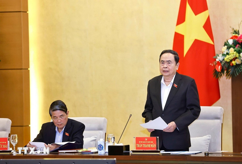 Chủ tịch Quốc hội Trần Thanh Mẫn phát biểu. (Ảnh: Doãn Tấn/TTXVN)