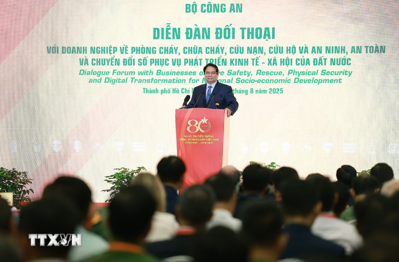 Thủ tướng Phạm Minh Chính phát biểu tại Diễn đàn. (Ảnh: Dương Giang/TTXVN)