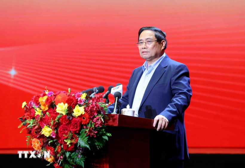 Thủ tướng Phạm Minh Chính phát biểu chỉ đạo. (Ảnh: Phạm Kiên/TTXVN)