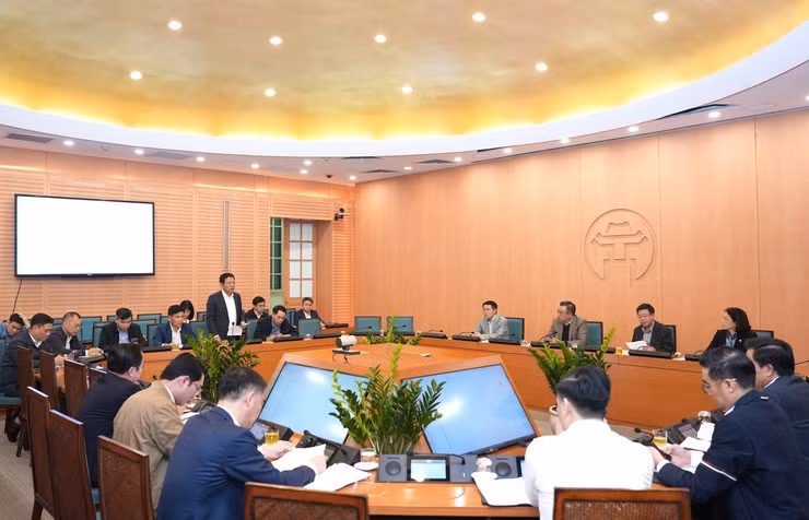 Quang cảnh cuộc họp. (Nguồn: Ủy ban Nhân dân thành phố Hà Nội)