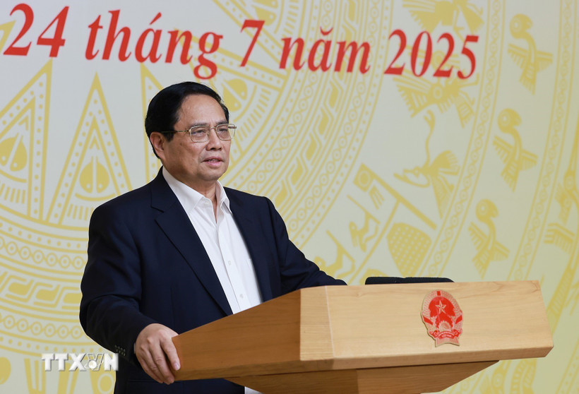 Thủ tướng Phạm Minh Chính chủ trì Phiên họp lần thứ nhất của Ban Chỉ đạo Phòng thủ dân sự quốc gia. (Ảnh: Dương Giang/TTXVN)