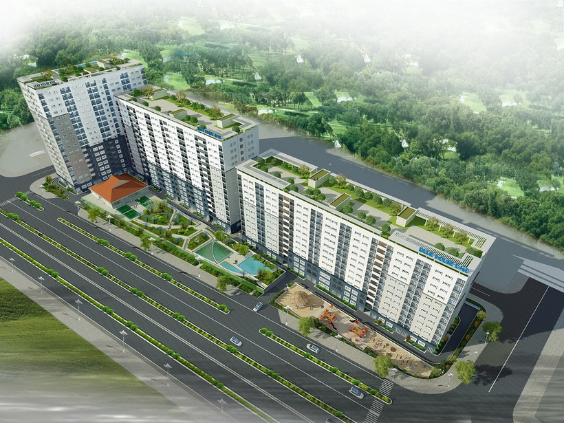 Phối cảnh dự án chung cư cho người thu nhập thấp tại khu dân cư An Trung 2 (quận Sơn Trà, thành phố Đà Nẵng). (Ảnh: TTXVN phát)