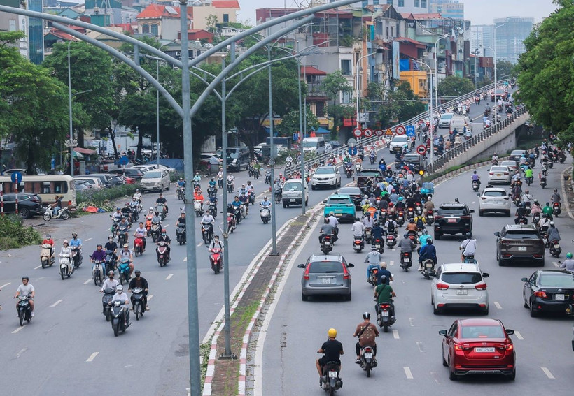 Đường Trần Khát Chân, quận Hai Bà Trưng. (Ảnh: Hoàng Hiếu/TTXVN)