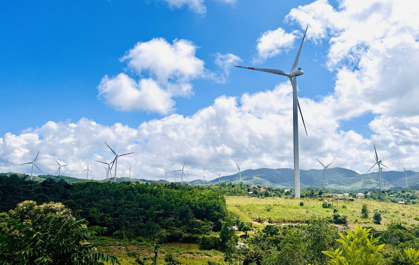 Quảng Trị hiện có 20 dự án điện gió ở huyện Hướng Hóa và Đakrông đã hoàn thành và đi vào vận hành thương mại với tổng công suất 742,2 MW. (Ảnh: Nguyên Linh/TTXVN)