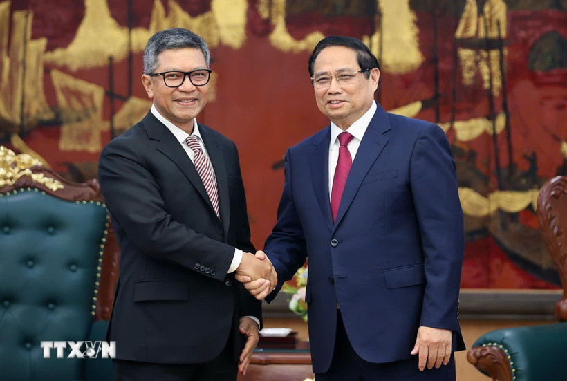 Thủ tướng Phạm Minh Chính tiếp Đại sứ Indonesia tại Việt Nam Denny Abdi nhân kết thúc nhiệm kỳ công tác. (Ảnh: Dương Giang/TTXVN)