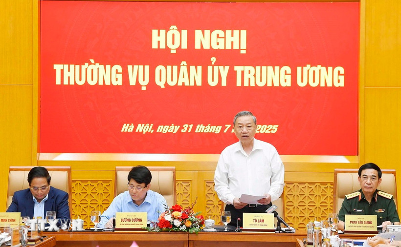 Tổng Bí thư Tô Lâm chủ trì hội nghị. (Ảnh: TTXVN phát)