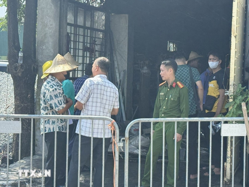 Hiện trường vụ cháy. (Ảnh: Quốc Lũy/TTXVN)