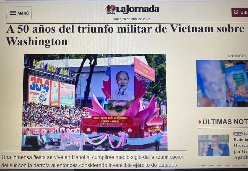 Nhật báo cánh tả lớn nhất Mexico La Jornada đăng bài viết. (Ảnh: Phương Lan/TTXVN)