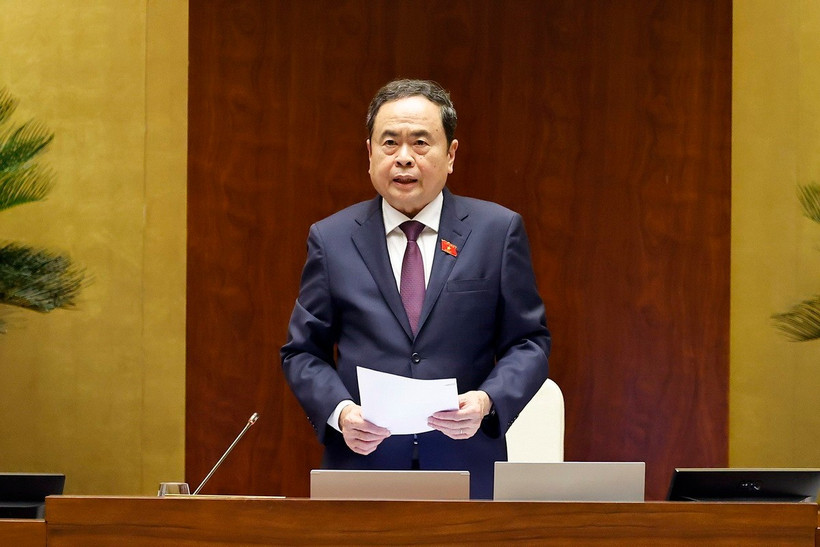 Chủ tịch Quốc hội Trần Thanh Mẫn chủ trì điều hành chất vấn. (Ảnh: Doãn Tấn/TTXVN)