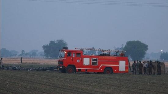 Khu vực rơi máy bay ở bang Punjab. (Nguồn: HT Photo)