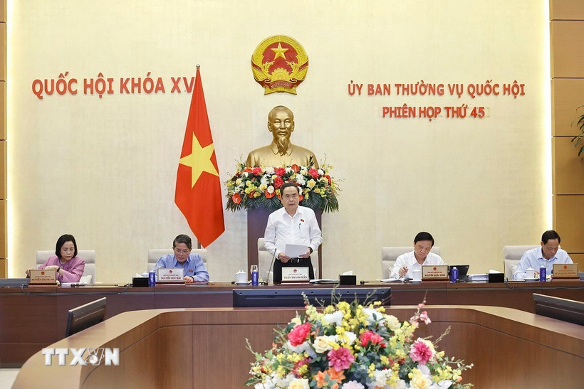 Chủ tịch Quốc hội Trần Thanh Mẫn phát biểu khai mạc phiên họp. (Ảnh: Doãn Tấn/TTXVN)