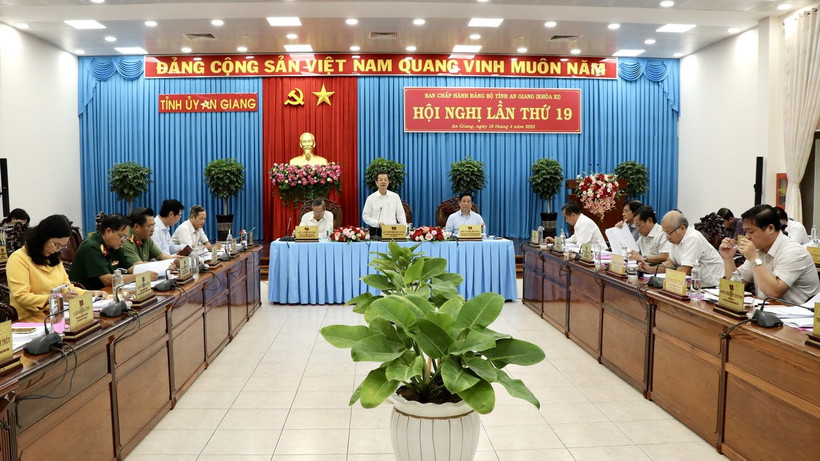 Quang cảnh Hội nghị Ban chấp hành Đảng bộ tỉnh An Giang lần thứ 19. (Ảnh: Thanh Sang/TTXVN)
