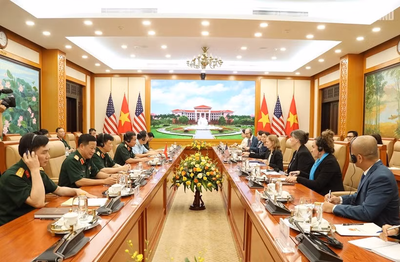 Quang cảnh buổi tiếp. (Nguồn: Quân đội Nhân dân)