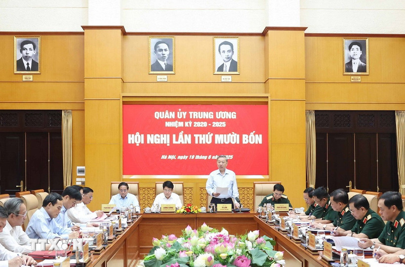 Tổng Bí thư Tô Lâm, Bí thư Quân ủy Trung ương phát biểu. (Ảnh: Thống Nhất/TTXVN)