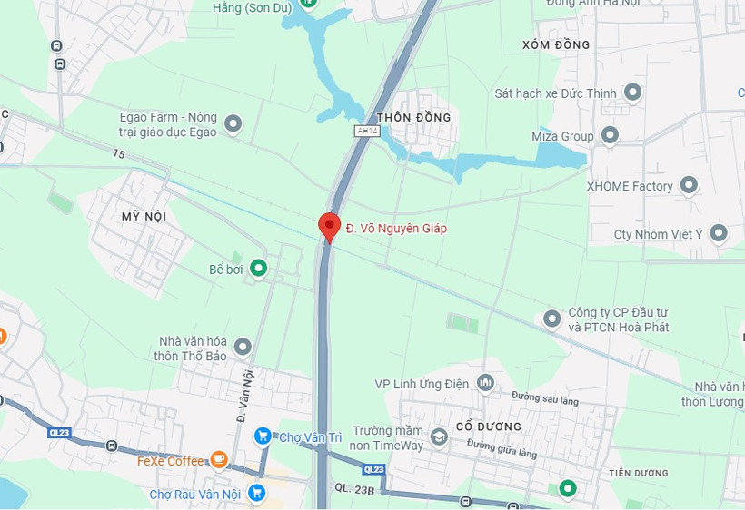 Vị trí đường Võ Nguyên Giáp. (Nguồn: Google Maps)