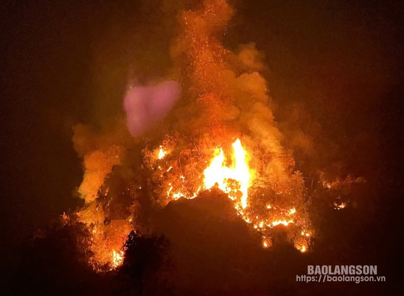 Hiện trường xảy ra cháy trên địa bàn huyện Văn Lãng. (Nguồn: Báo Lạng Sơn)