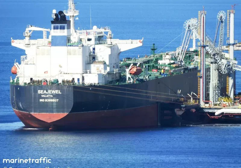 Tàu chở dầu thô Seajewel do Hy Lạp vận hành. (Nguồn: Marine Traffic)