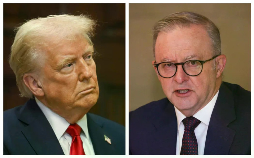 Thủ tướng Australia Anthony Albanese (phải) và Tổng thống Mỹ Donald Trump. (Nguồn: AFP)