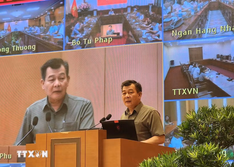 Ông Nguyễn Đức Phong, Phó Bí thư Đảng ủy Chính phủ, phát biểu khai mạc. (Ảnh: Chu Thanh Vân/TTXVN)