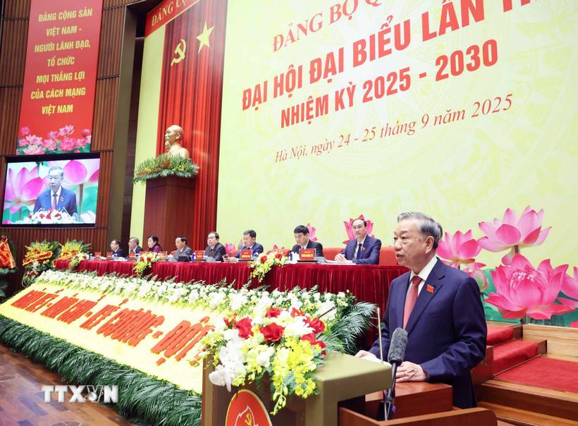 Tổng Bí thư Tô Lâm phát biểu chỉ đạo Đại hội đại biểu Đảng bộ Quốc hội lần thứ nhất. (Ảnh: Thống Nhất/TTXVN)