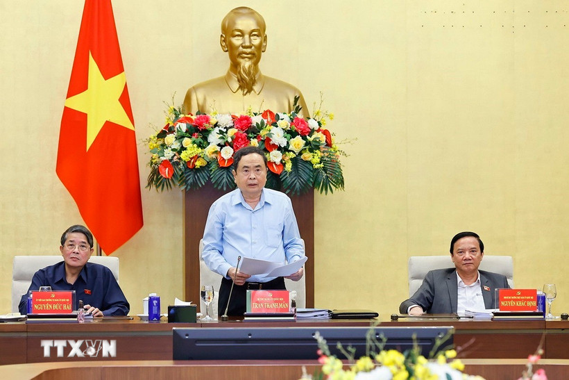 Chủ tịch Quốc hội Trần Thanh Mẫn phát biểu. (Ảnh: Doãn Tấn/TTXVN)