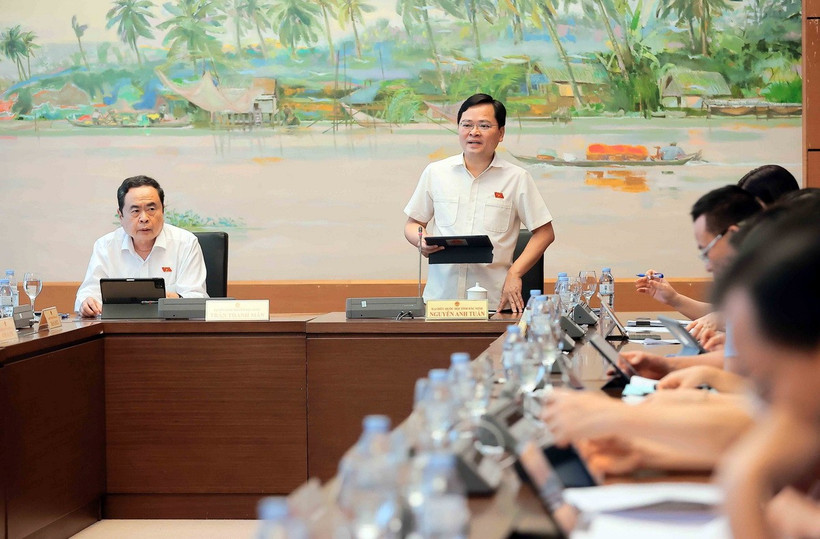 Đại biểu Quốc hội tỉnh Bắc Ninh Nguyễn Anh Tuấn phát biểu. (Ảnh: An Đăng/TTXVN)