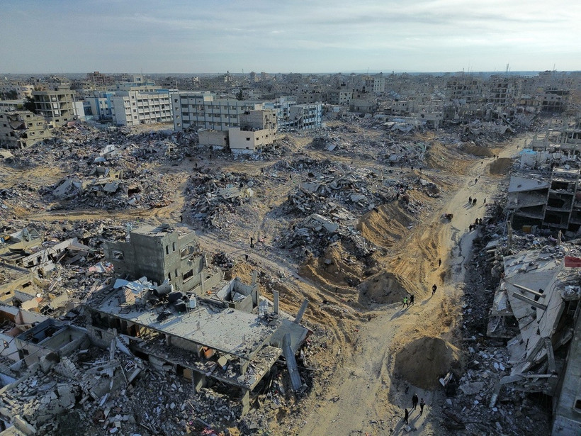 Cảnh tàn phá do xung đột tại Rafah, Dải Gaza. (Ảnh: THX/TTXVN)