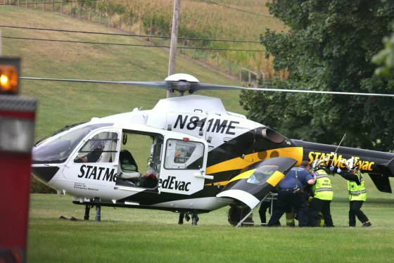 Trực thăng y tế được điều động đưa nạn nhân tới bệnh viện WellSpan York. (Nguồn: USA Today)