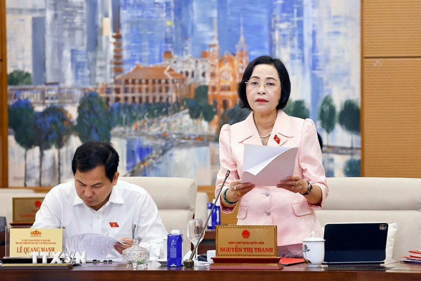 Phó Chủ tịch Quốc hội Nguyễn Thị Thanh phát biểu. (Ảnh: Doãn Tấn/TTXVN)
