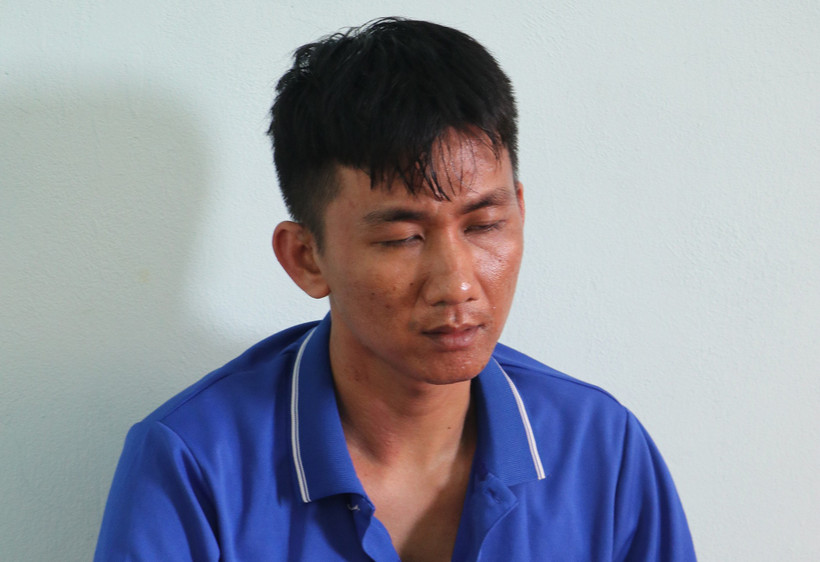 Nghi phạm Tâm tại cơ quan công an. (Ảnh do công an cung cấp)