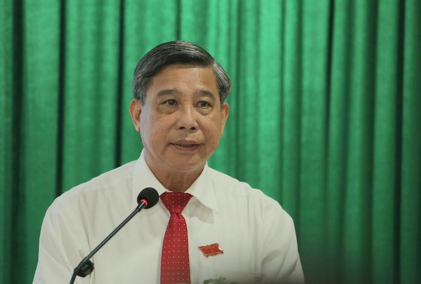 Ông Đồng Văn Thanh, Bí thư Tỉnh ủy, Chủ tịch Hội đồng Nhân dân tỉnh Hậu Giang phát biểu tại kỳ họp. (Ảnh: Duy Khương/TTXVN)