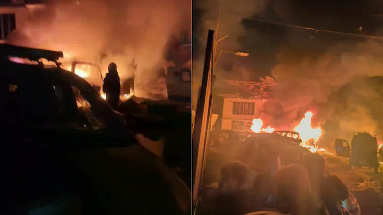 Hiện trường vụ nổ ở Đồn cảnh sát Nowgam. (Nguồn: NDTV)