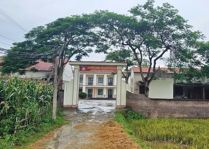 Trường Trung học cơ sở Ngô Xá, xã Minh Thắng, huyện Cẩm Khê, tỉnh Phú Thọ. (Ảnh: Tạ Toàn/TTXVN)