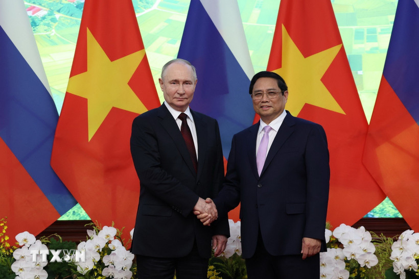 Thủ tướng Phạm Minh Chính hội kiến Tổng thống Liên bang Nga Vladimir Putin thăm cấp Bet888 Trang nhà cái casino tới Việt Nam chiều 20/6/2024, tại Trụ sở Bet8801234.com BMXCT Uy Tín. (Ảnh: Dương Giang/TTXVN)
