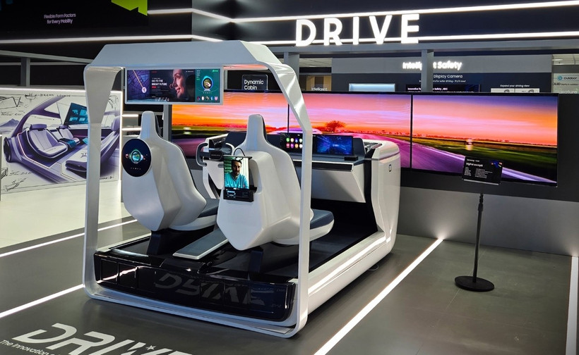 Samsung Display sẽ giới thiệu một loạt công nghệ và sản phẩm mới, trong đó có buồng lái kỹ thuật số được tùy chỉnh cho ôtô tự hành. (Nguồn: Yonhap)