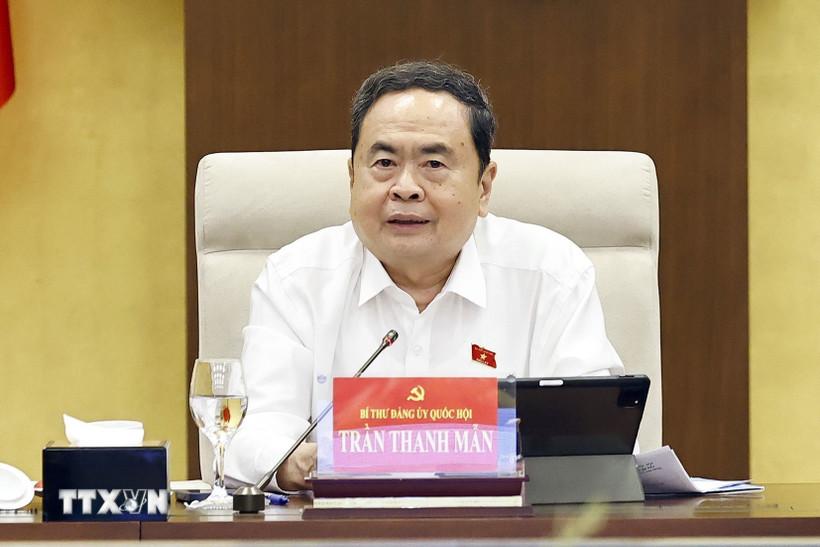 Chủ tịch Quốc hội Trần Thanh Mẫn phát biểu. (Ảnh: Doãn Tấn/TTXVN)