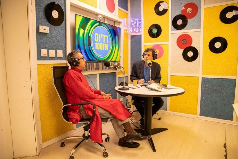 Đại sứ Việt Nam tại Israel Lý Đức Trung (trái) tại buổi nói chuyện. (Ảnh: Vũ Hội/TTXVN)