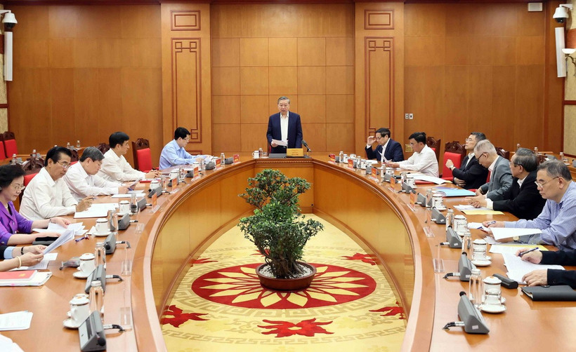 Tổng Bí thư Tô Lâm, Trưởng Tiểu ban Nhân sự Đại hội XIV của Đảng. (Ảnh: An Đăng/TTXVN)