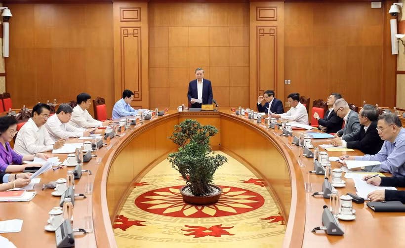 Tổng Bí thư Tô Lâm, Trưởng Tiểu ban Nhân sự Đại hội XIV của Đảng. (Ảnh: An Đăng/TTXVN)