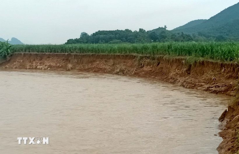 Sạt lở bờ sông ở Thanh Hóa. (Ảnh minh họa. Nguồn: TTXVN)