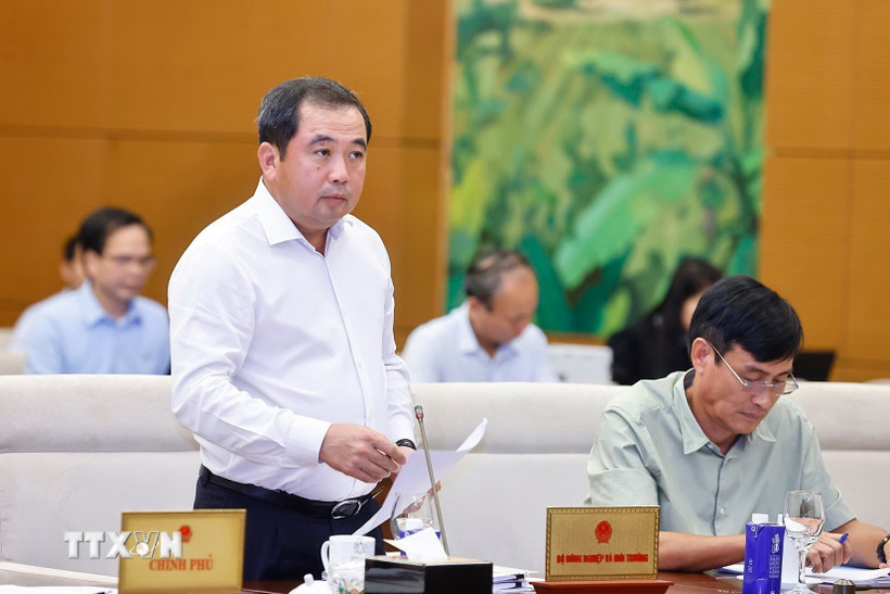 Quyền Bộ trưởng Bộ Nông nghiệp và Môi trường Trần Đức Thắng phát biểu. (Ảnh: Doãn Tấn/TTXVN)