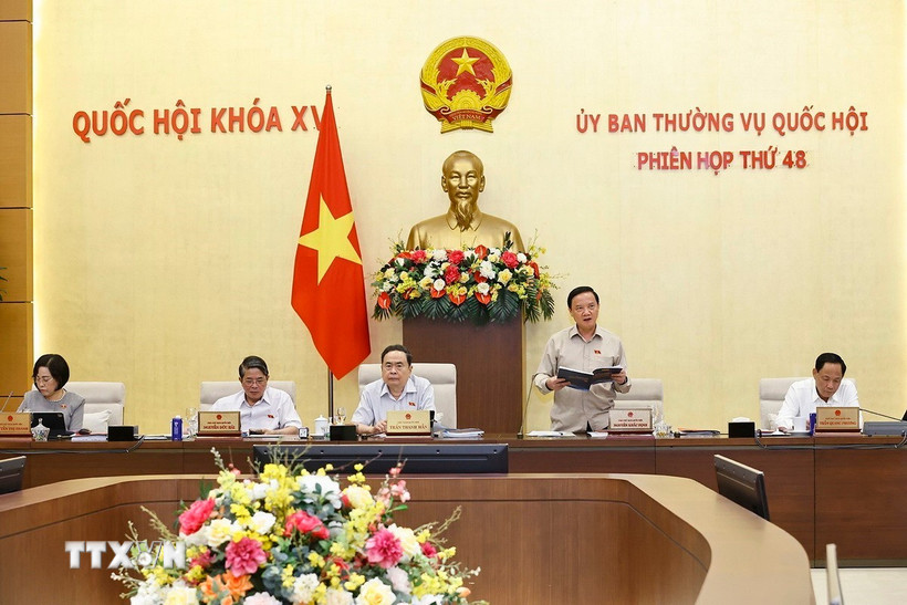 Phó Chủ tịch Quốc hội Nguyễn Khắc Định phát biểu. (Ảnh: Doãn Tấn/TTXVN)