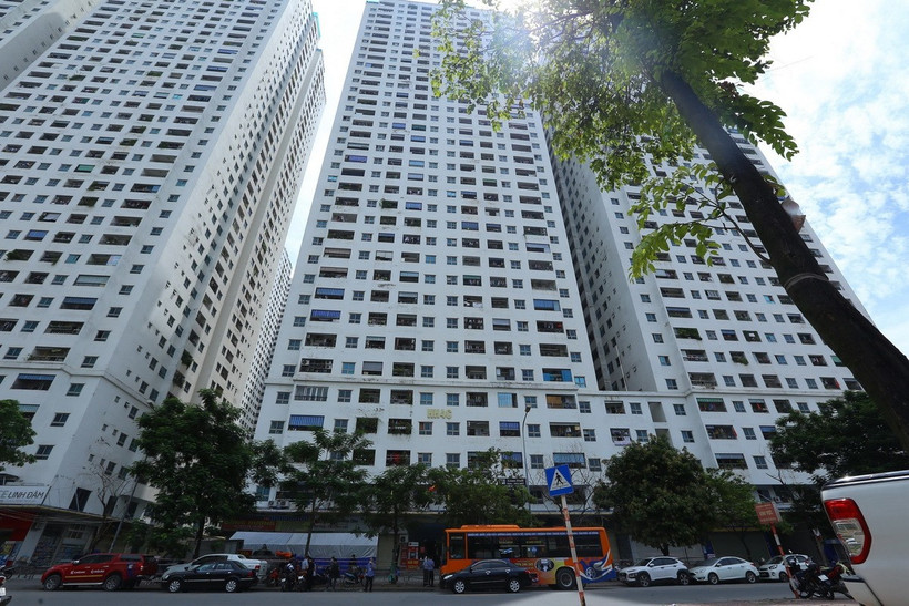 Một tòa nhà ở Hoàng Mai, Hà Nội. (Nguồn: TTXVN)