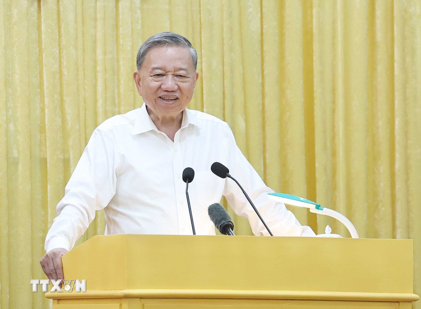 Tổng Bí thư Tô Lâm phát biểu. (Ảnh: Thống Nhất/TTXVN)