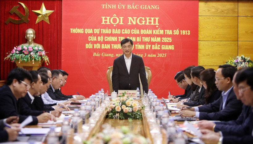 Quang cảnh buổi làm việc. (Ảnh: Danh Lam/TTXVN)