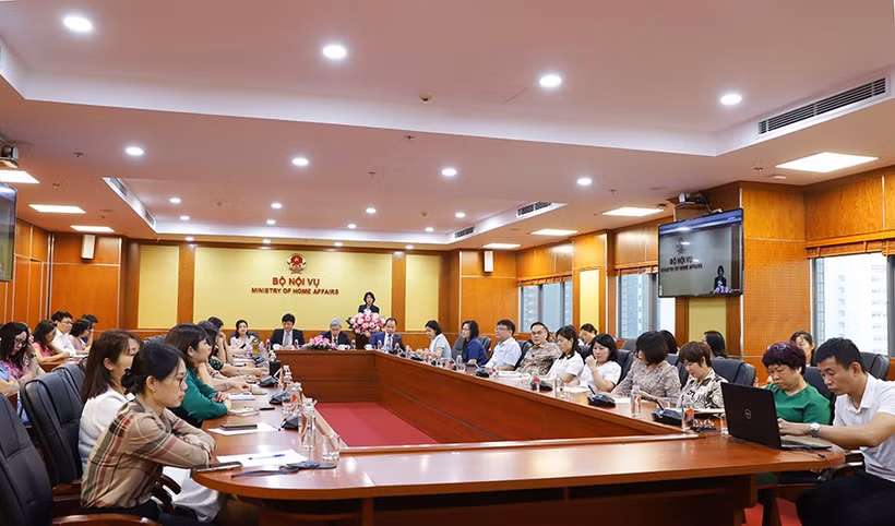 Các đại biểu dự tại điểm cầu Bộ Nội vụ. (Nguồn: Bộ Nội vụ)