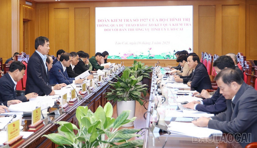 Quang cảnh buổi làm việc. (Nguồn: Báo Lào Cai)