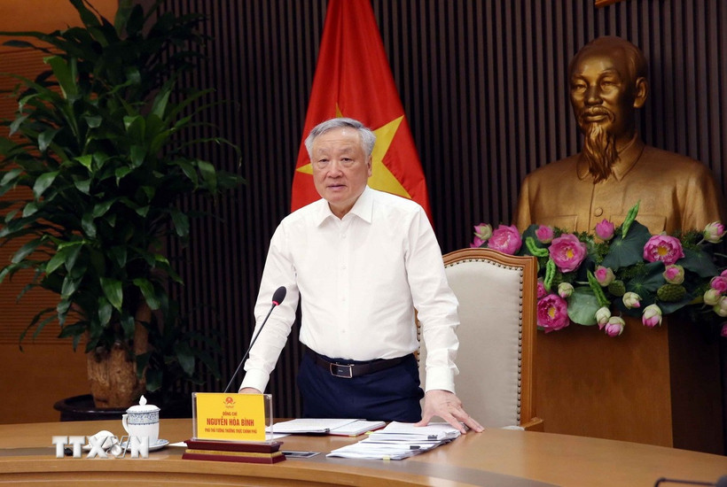 Phó Thủ tướng Thường trực Nguyễn Hòa Bình phát biểu. (Ảnh: Phạm Kiên/TTXVN)