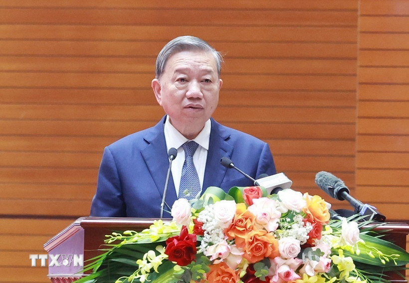 Tổng Bí thư Tô Lâm phát biểu. (Ảnh: Thống Nhất/TTXVN)