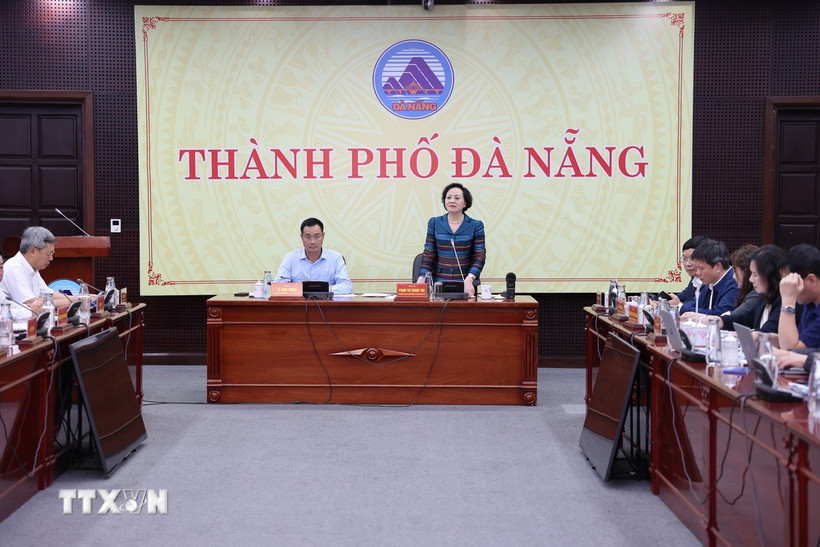 Phó Thủ tướng Chính phủ Phạm Thị Thanh Trà phát biểu tại buổi làm việc. (Ảnh: Anh Dũng/TTXVN)